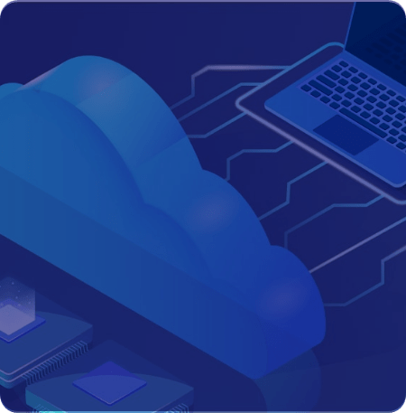 illustration of a laptop connected to a computer cloud